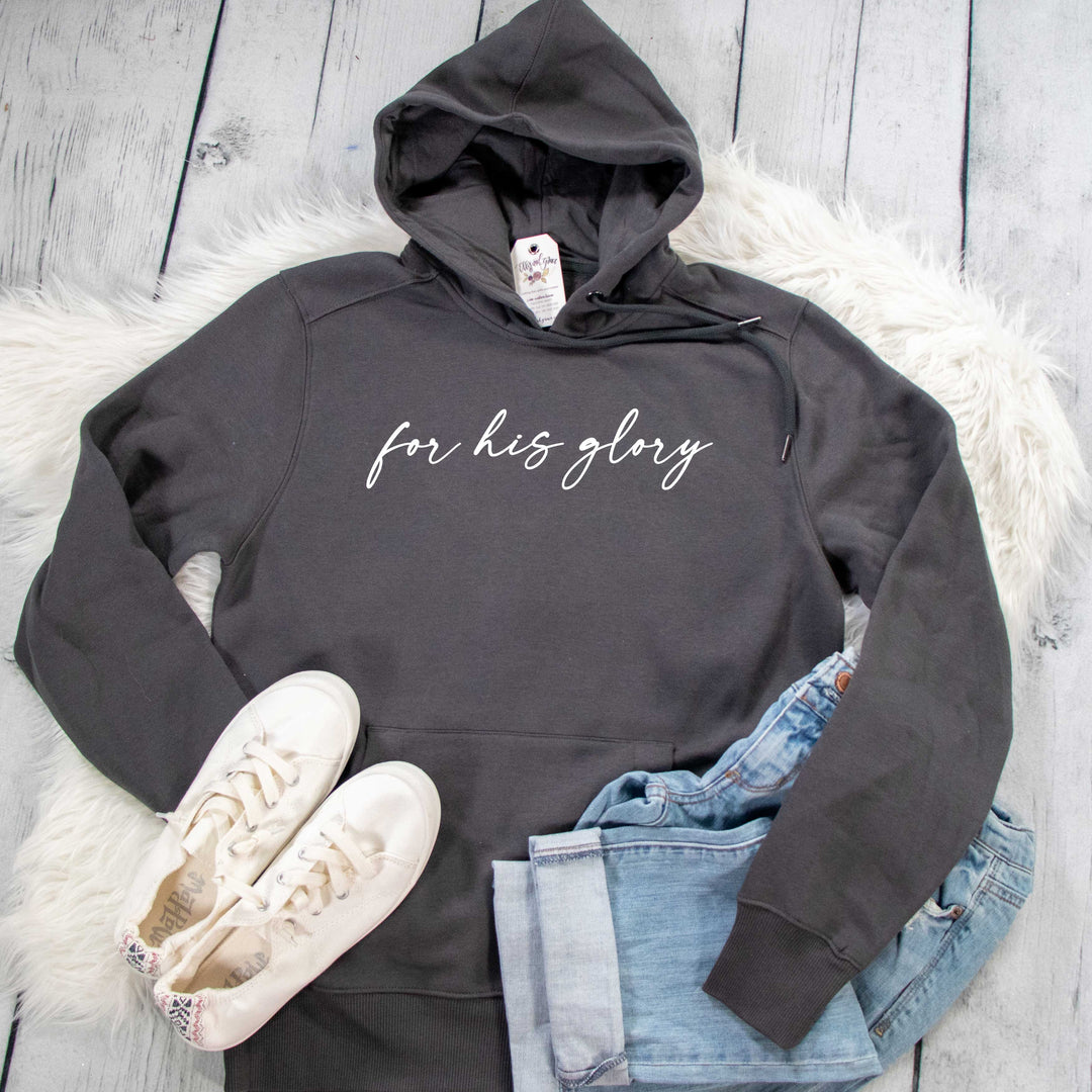 ellyandgrace DT1101 Unisex Small / Charcoal For His Glory Classic Hoodie