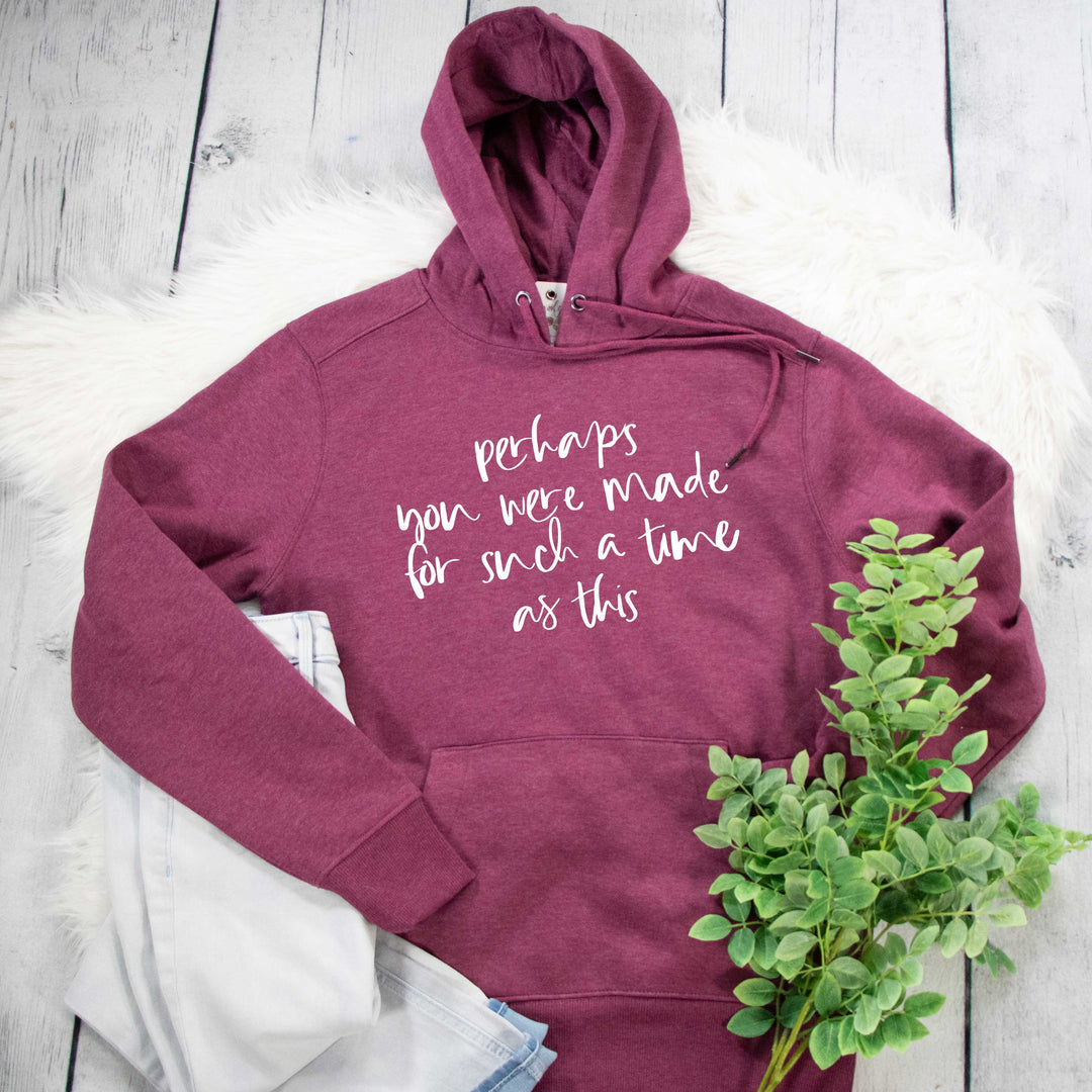 ellyandgrace DT1101 Unisex Small / Heather Loganberry Perhaps You Were Made for Such a Time as This Classic Hoodie