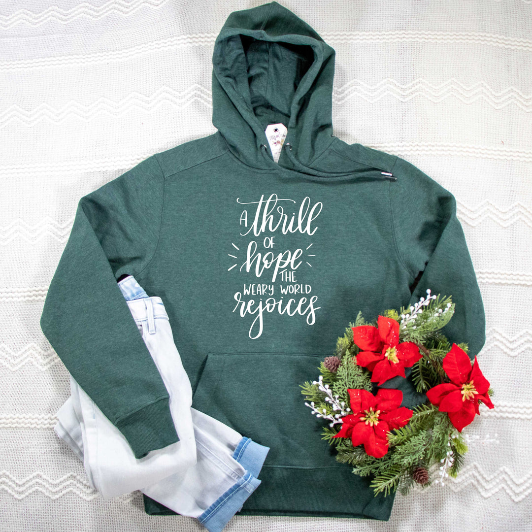 ellyandgrace DT1101 Unisex XS / Heather Forest Green A Thrill of Hope the Weary World Rejoices Classic Hoodie