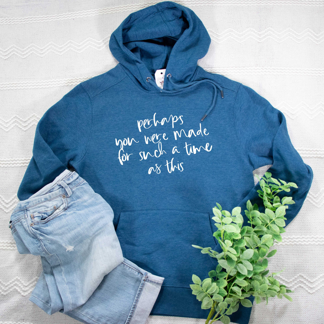 ellyandgrace DT1101 Unisex XS / Heather Poseidon Blue Perhaps You Were Made for Such a Time as This Classic Hoodie