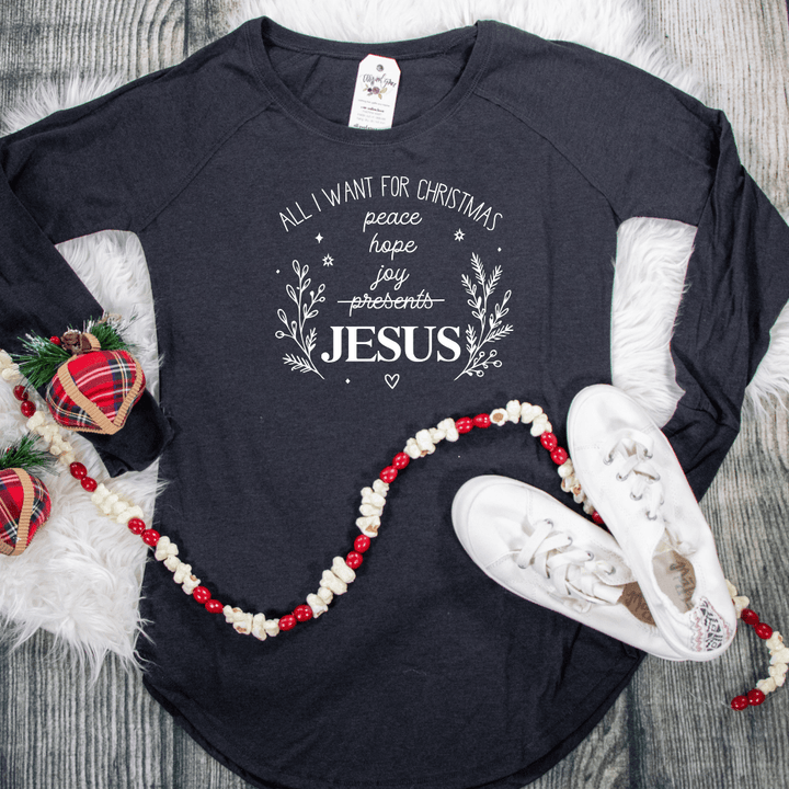 ellyandgrace DT132L All I Want For Christmas Tunic Tee