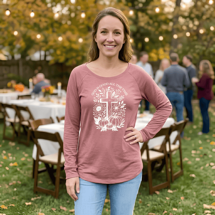 ellyandgrace DT132L Cross God Is Good All The Time Tunic Tee