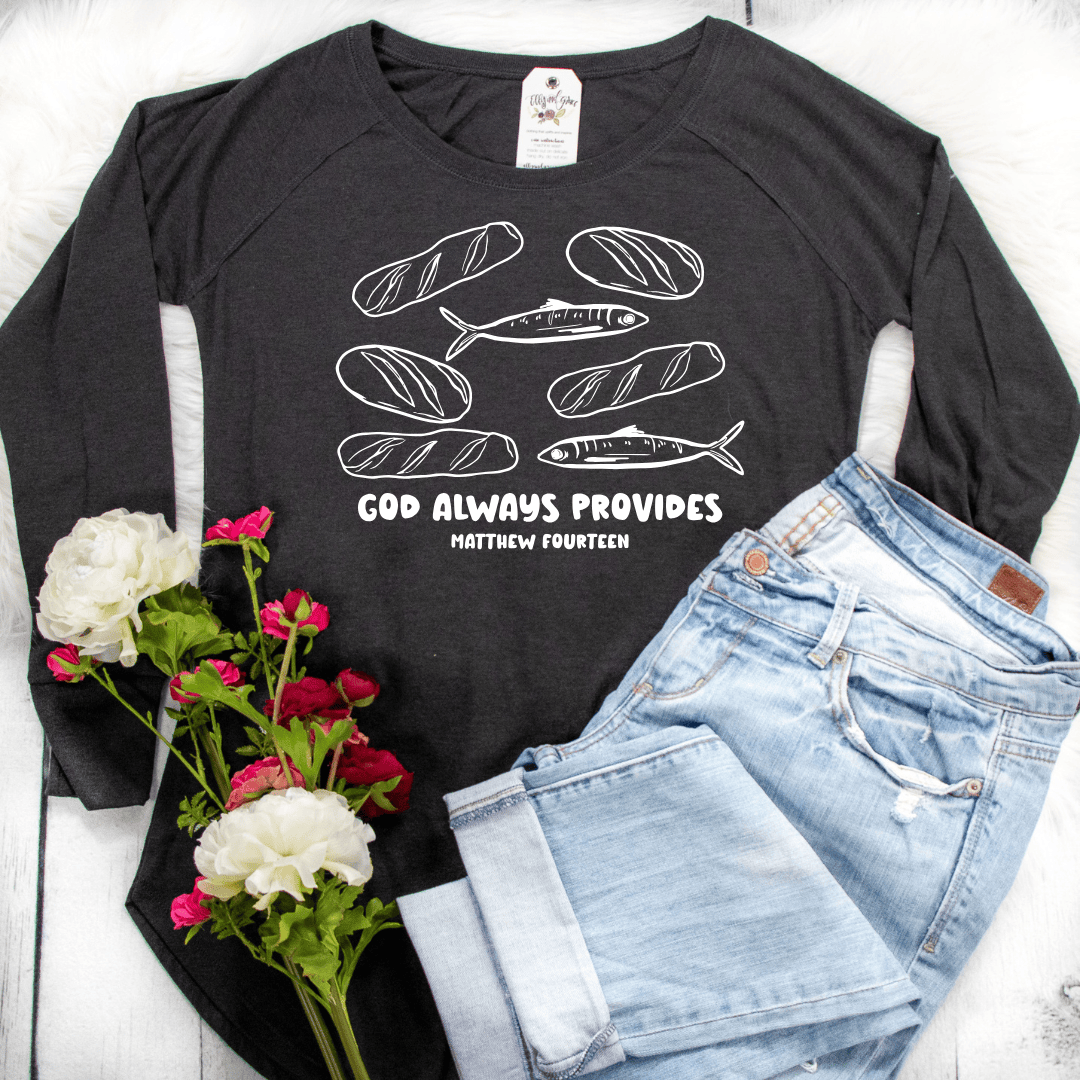 ellyandgrace DT132L God Always Provides Tunic Tee
