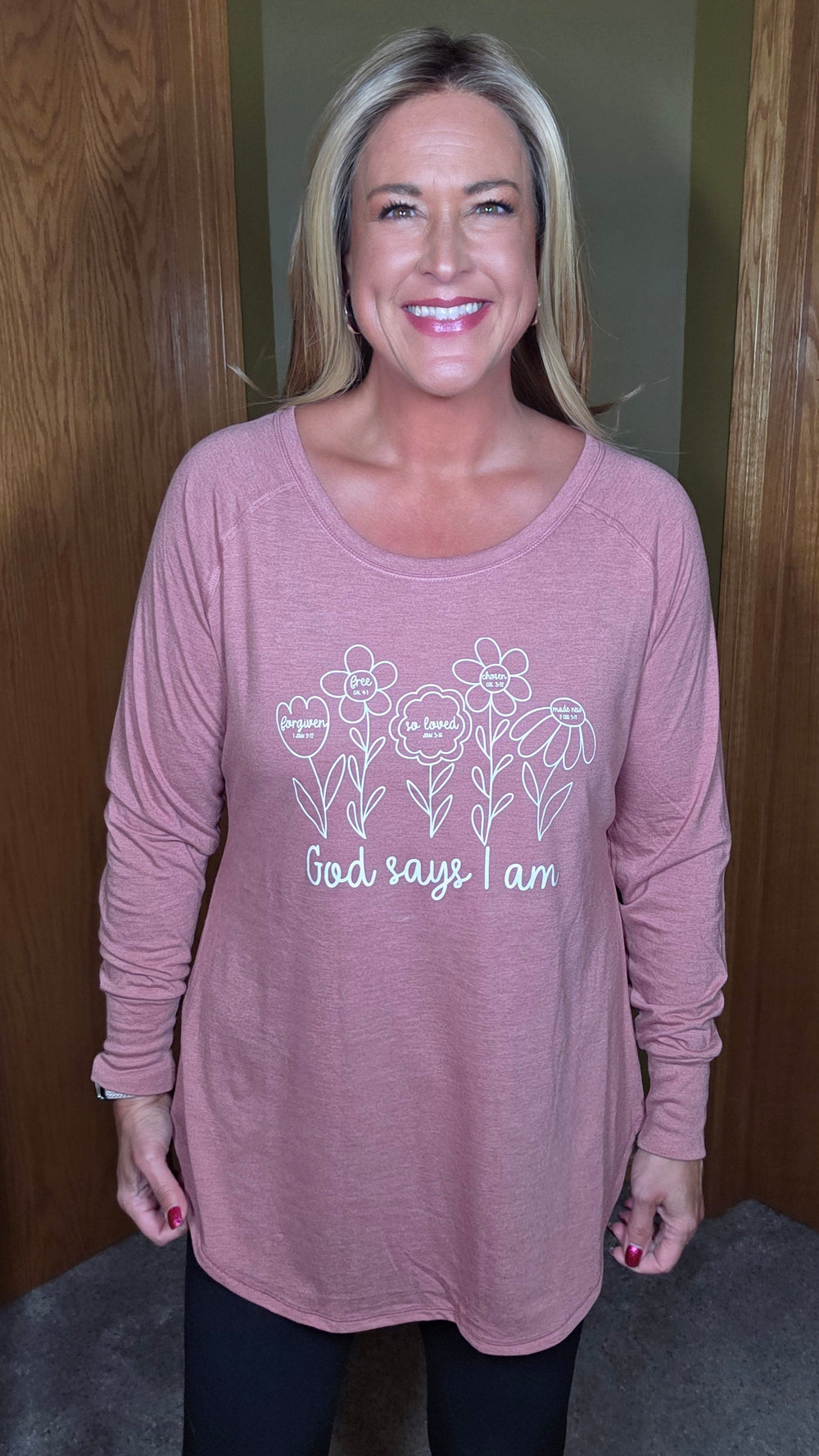 ellyandgrace DT132L God Says I Am Tunic Tee