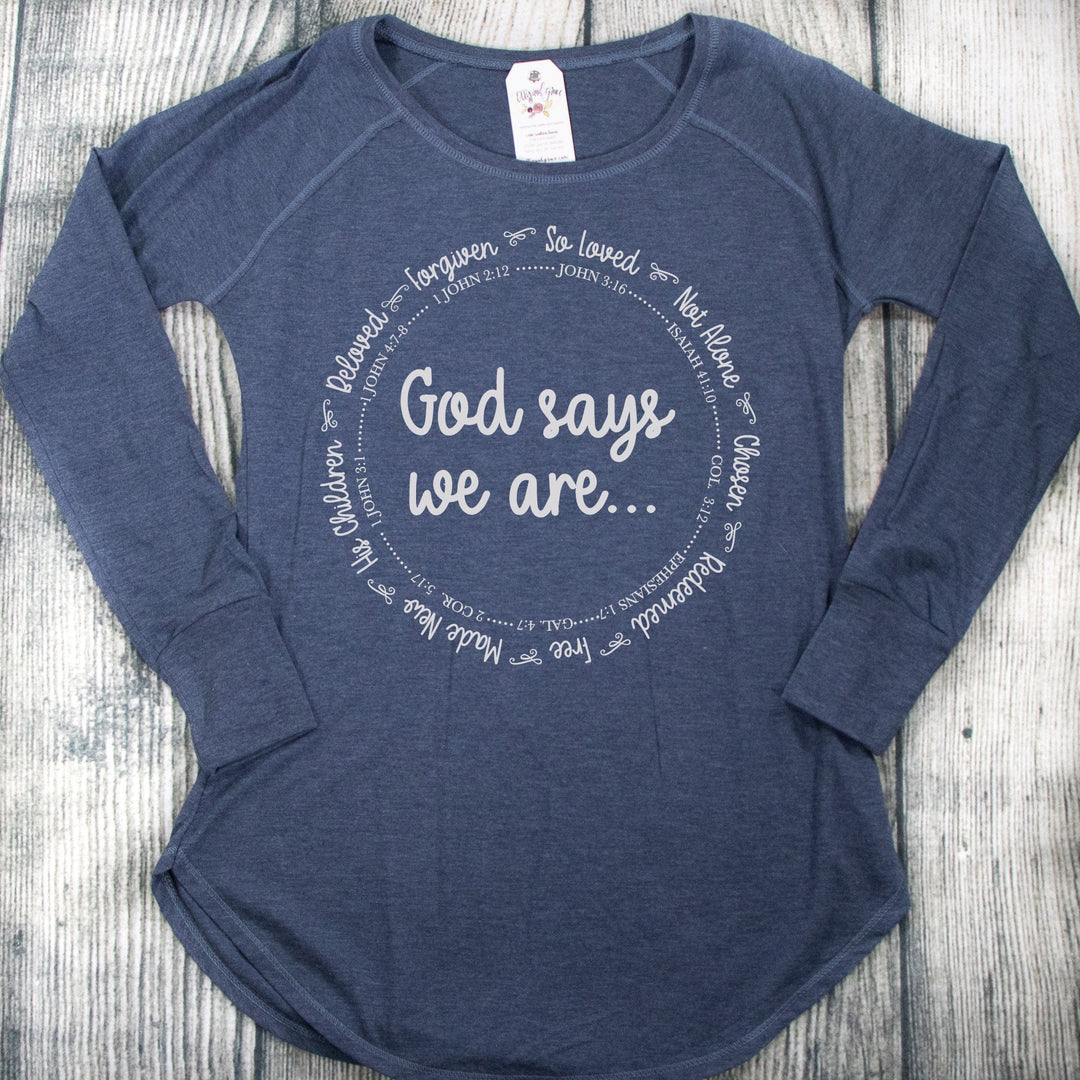 ellyandgrace DT132L God Says We Are Tunic Tee