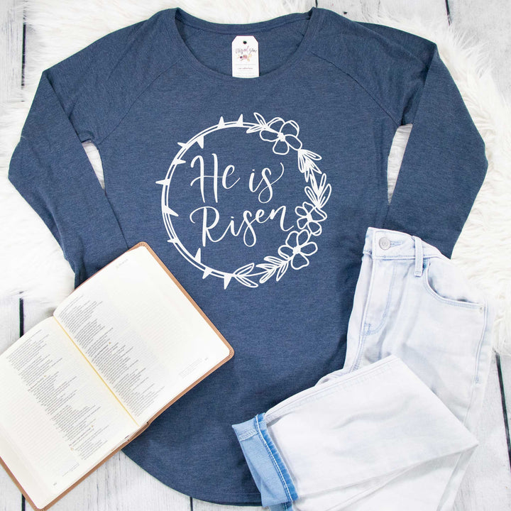 ellyandgrace DT132L He is Risen Crown Tunic Tee