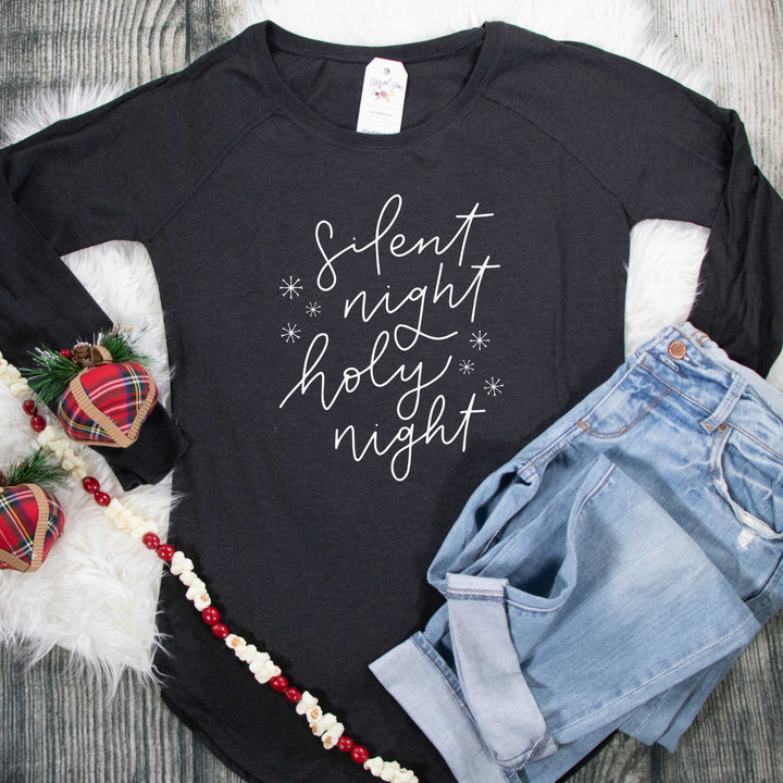ellyandgrace DT132L Ladies XS / Black Frost Silent Night Tunic Tee