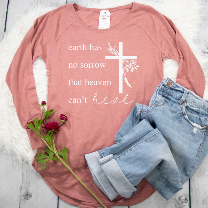 ellyandgrace DT132L Ladies XS / Blush Frost Earth has no Sorrow that Heaven Can’t Heal Tunic Tee