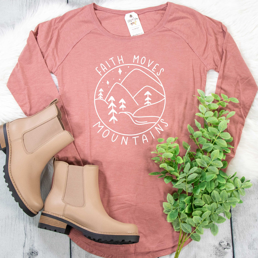 Faith Moves Mountains Christian Tunic Tee - Main Image