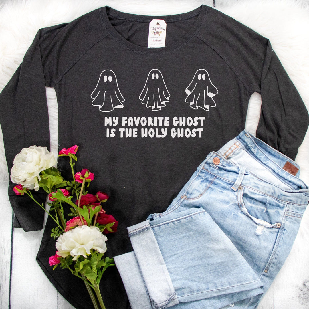 ellyandgrace DT132L My Favorite Ghost Is The Holy Ghost NEW Tunic Tee