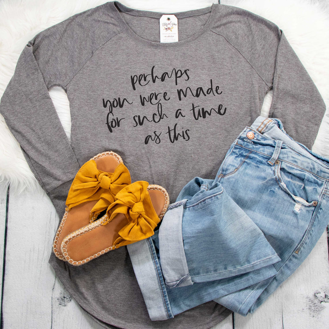 ellyandgrace DT132L Perhaps You Were Made for Such a Time as This Tunic Tee