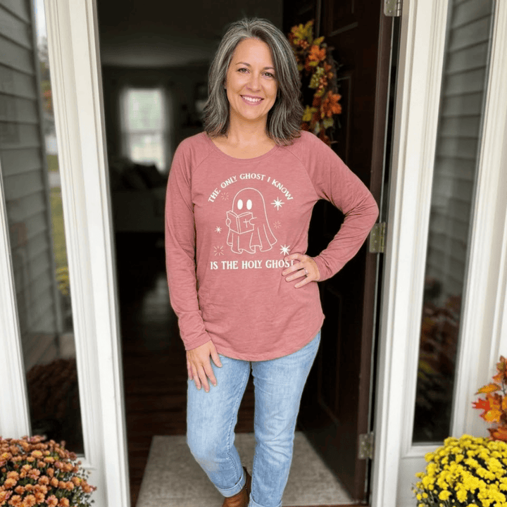 ellyandgrace DT132L The Only Ghost I Know Is The Holy Ghost Tunic Tee