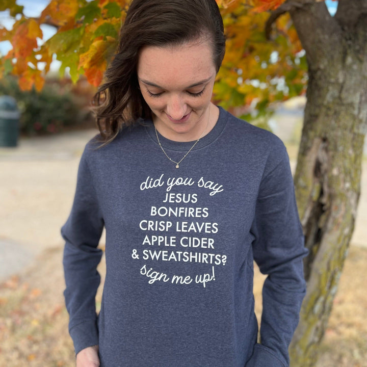 ellyandgrace DT6104 Did You Say? Fall Classic Sweatshirt