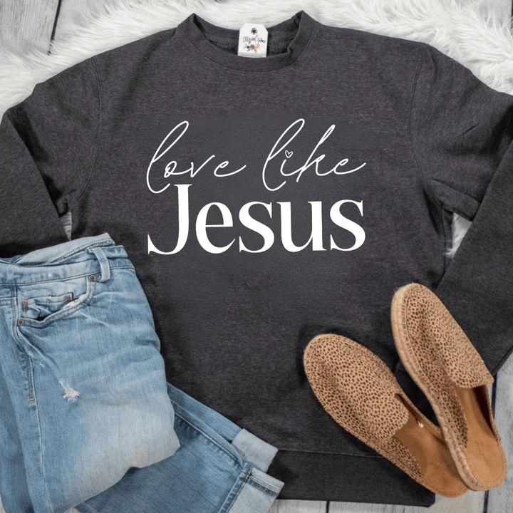 ellyandgrace DT6104 Love Like Jesus 2025 Classic Sweatshirt