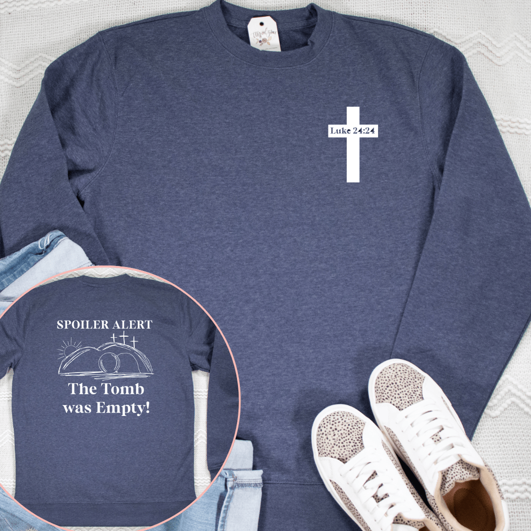 ellyandgrace DT6104 Luke 24 Cross Classic Sweatshirt