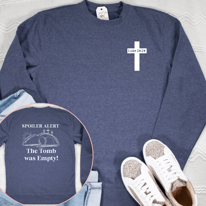 ellyandgrace DT6104 Luke 24 Cross Classic Sweatshirt