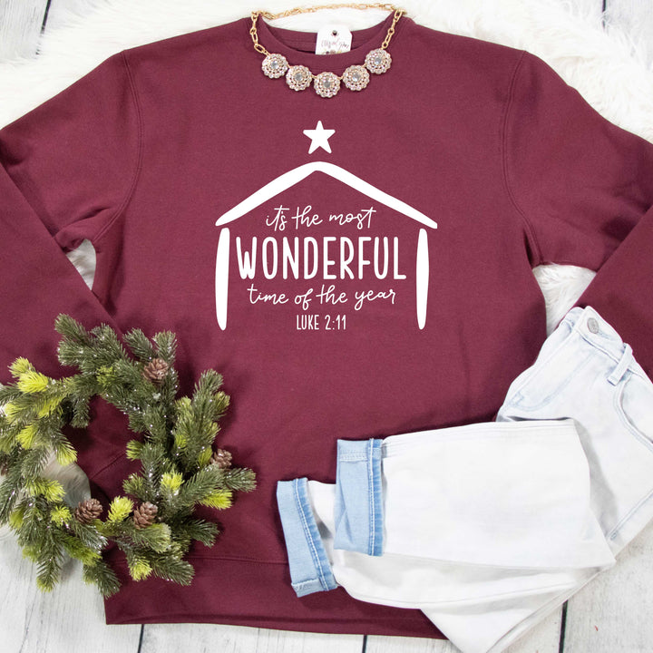 ellyandgrace DT6104 Unisex XS / Plum It's the Most Wonderful Time of the Year Classic Sweatshirt