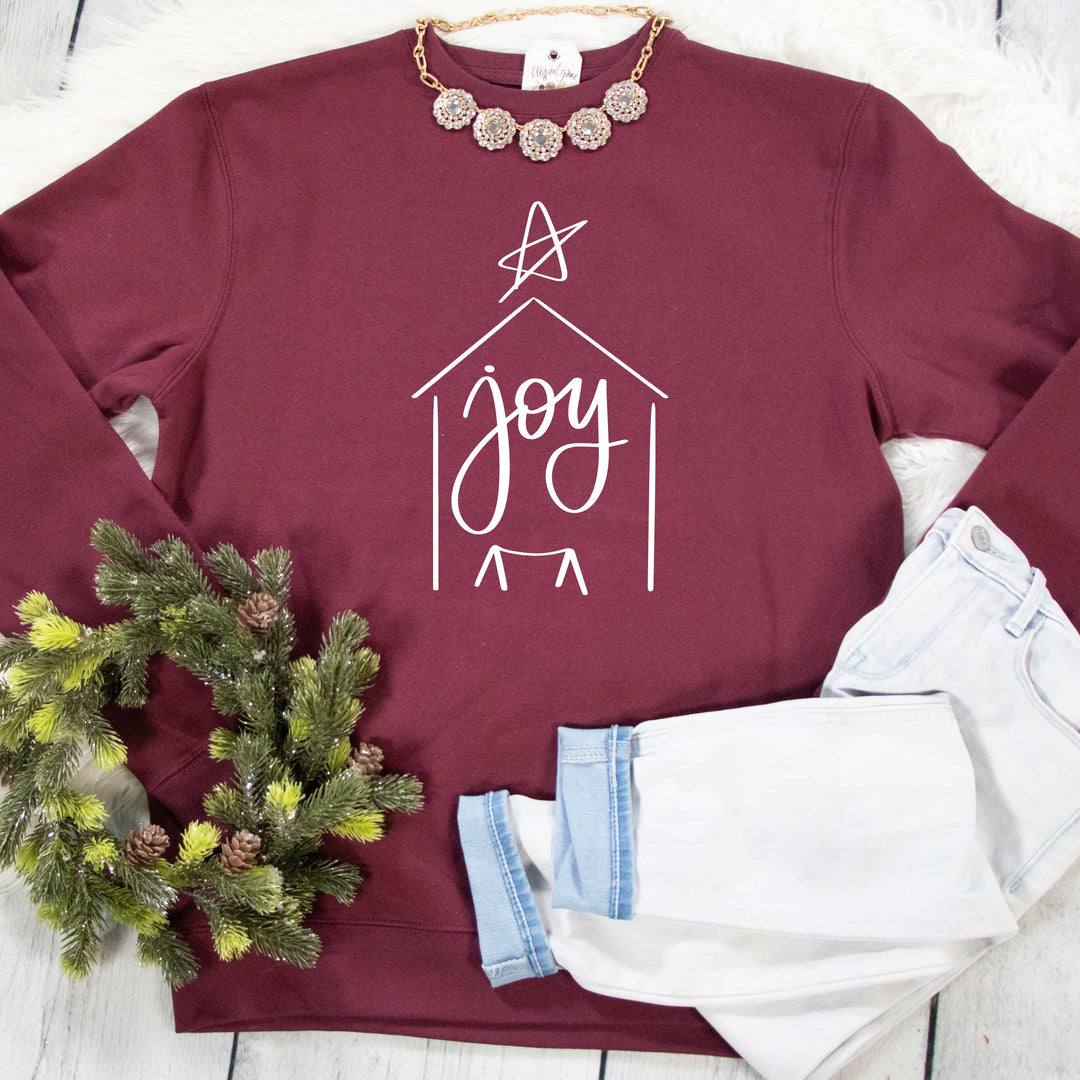 ellyandgrace DT6104 Unisex XS / Plum Joy Nativity Classic Sweatshirt