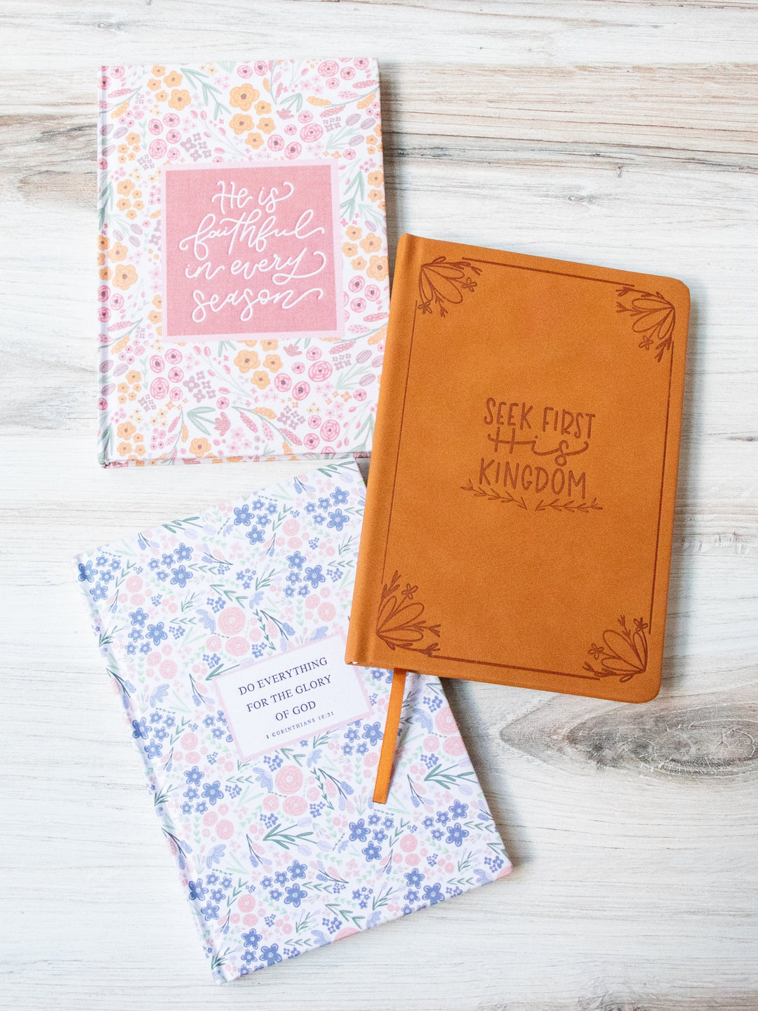 ellyandgrace EG-JOURNAL Three Journal Inspirational Journal Bundle: Do Everything, He is Faithful, Seek First