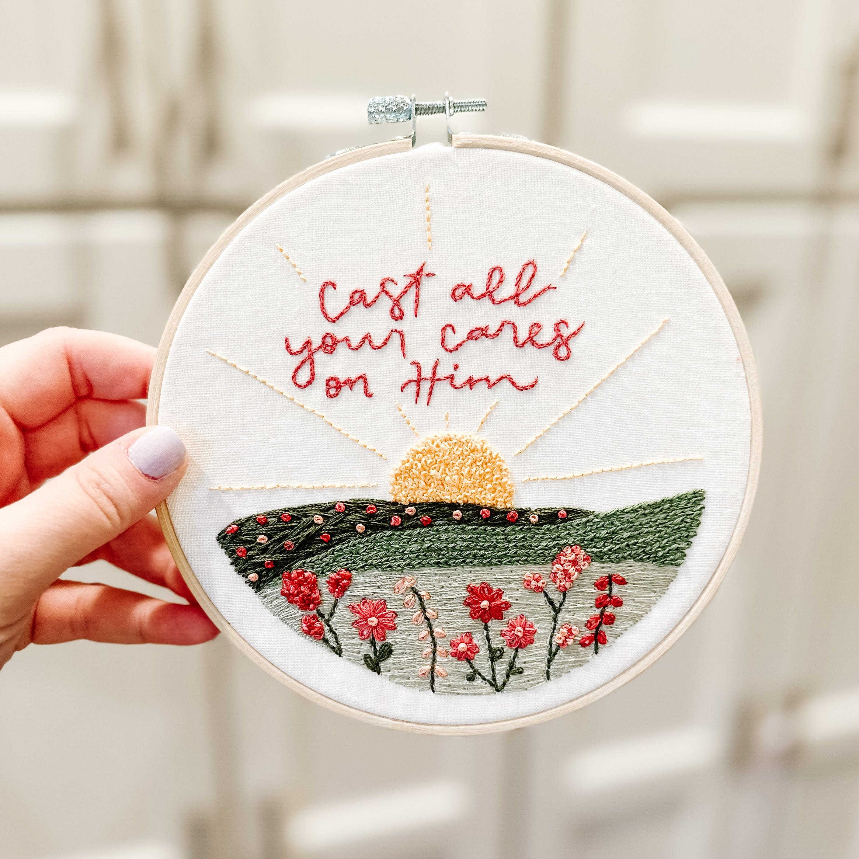 Cast All Your Cares Christian Embroidery Kit