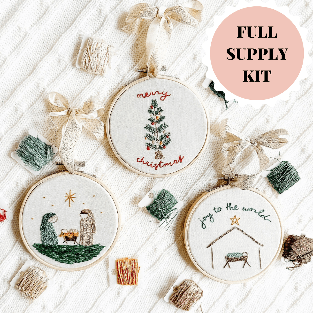 Holiday Embroidery Box Kit, Christmas Embroidery Diy Kit, Hand Embroidery  Supplies, Embroidery Kit Gift, Embroidery Patterns 