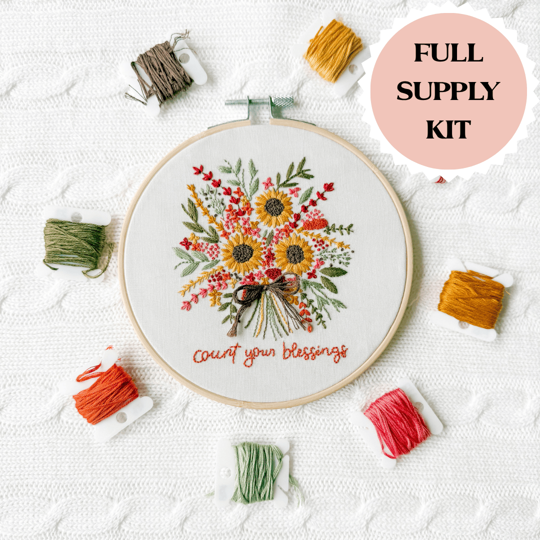 ellyandgrace Embroidery Kit Count Your Blessings Embroidery Kit