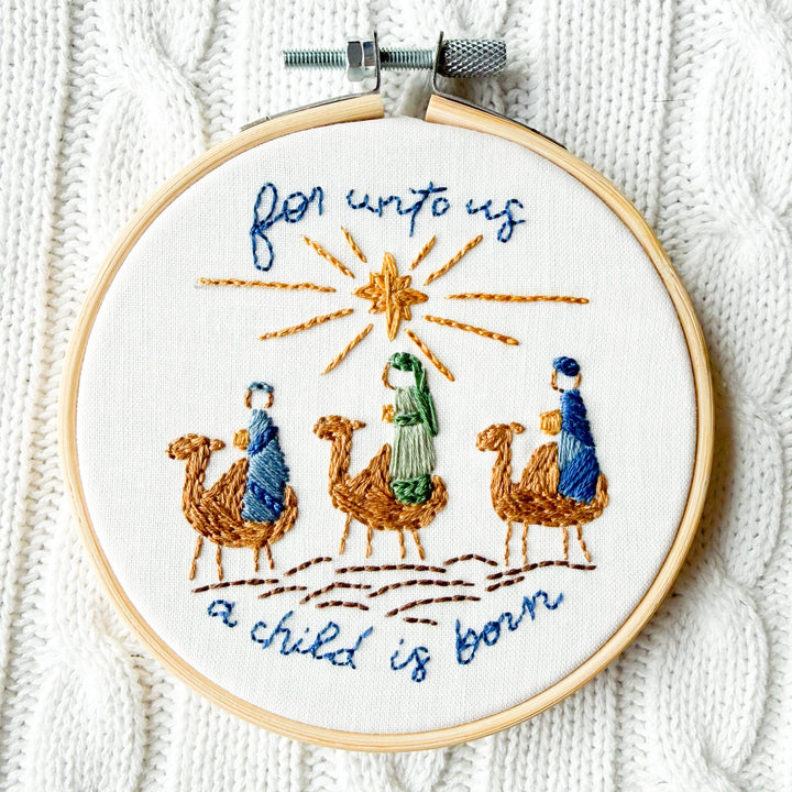ellyandgrace Embroidery Kit For Unto Us Christmas Ornaments Embroidery Kit