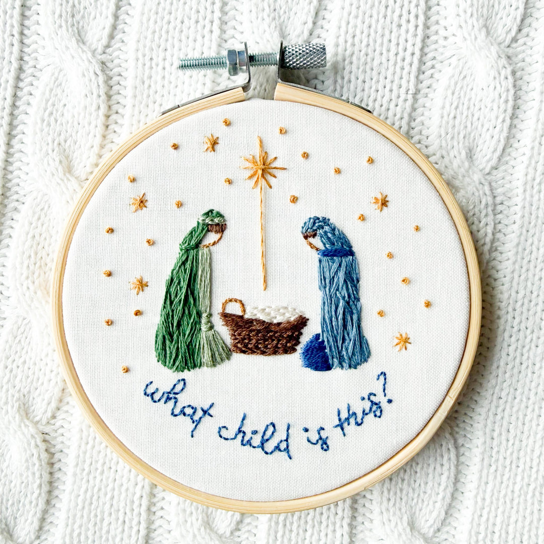 ellyandgrace Embroidery Kit For Unto Us Christmas Ornaments Embroidery Kit