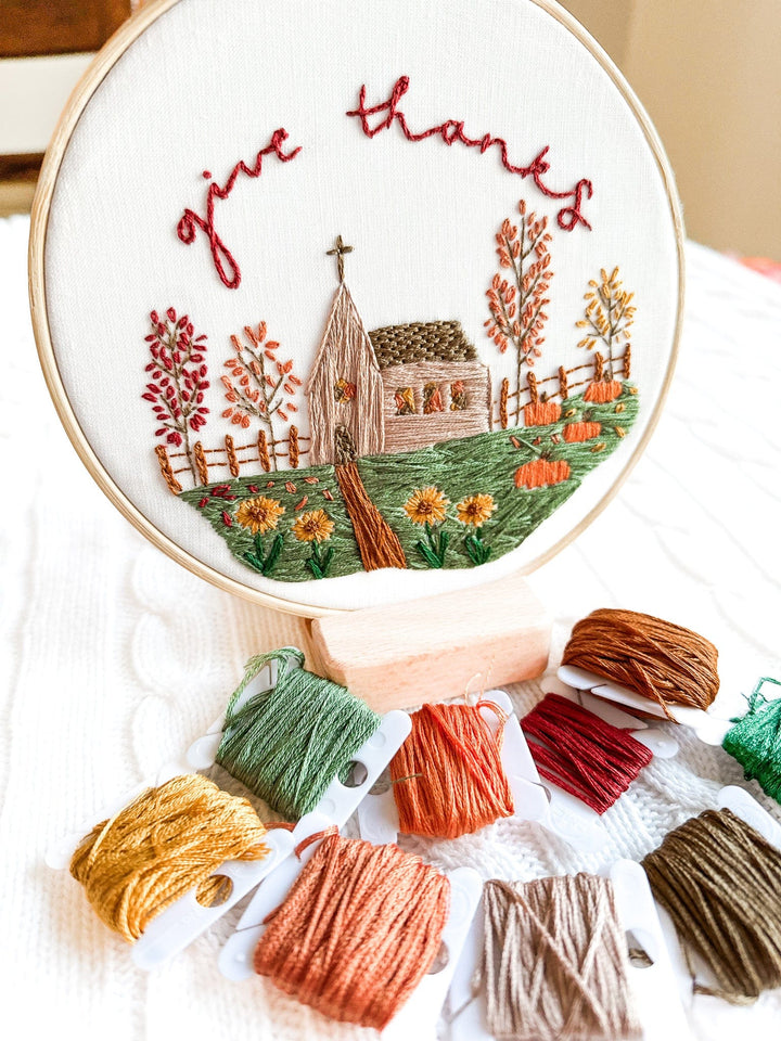 ellyandgrace Embroidery Kit Give Thanks Church Embroidery Kit