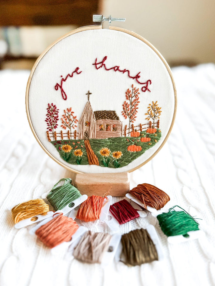 ellyandgrace Embroidery Kit Give Thanks Church Embroidery Kit