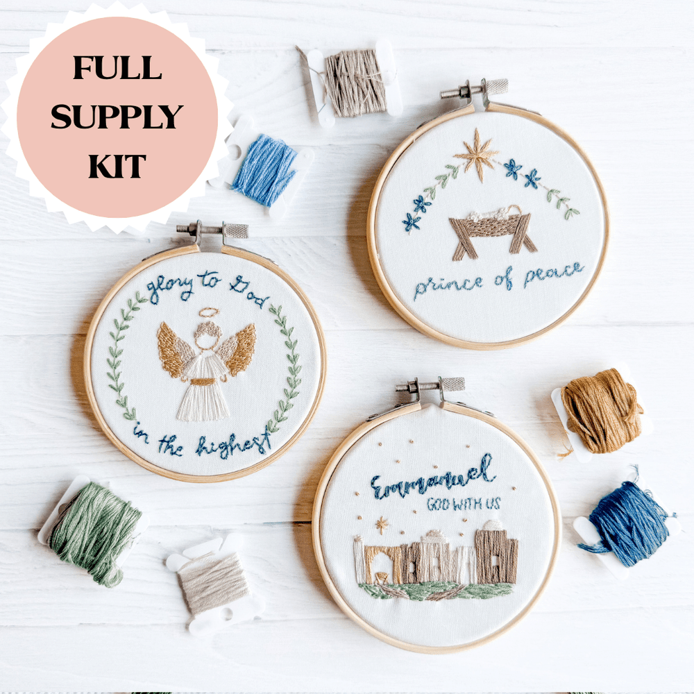 ellyandgrace Embroidery Kit Glory to God Christmas Ornament Embroidery Kit