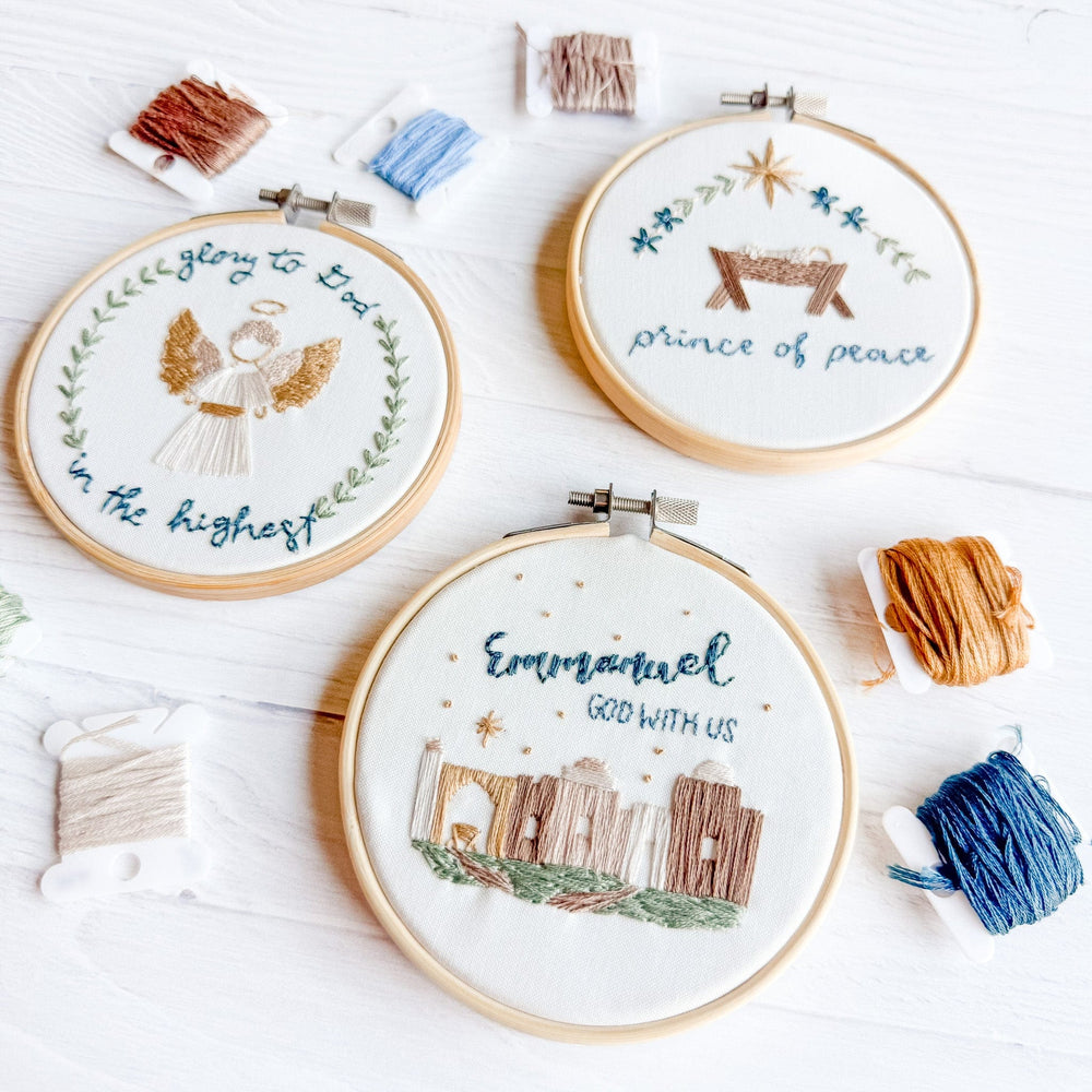 ellyandgrace Embroidery Kit Glory to God Christmas Ornament Embroidery Kit