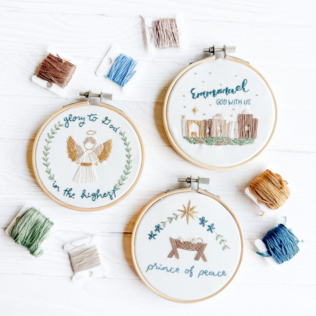 ellyandgrace Embroidery Kit Glory to God Christmas Ornament Embroidery Kit