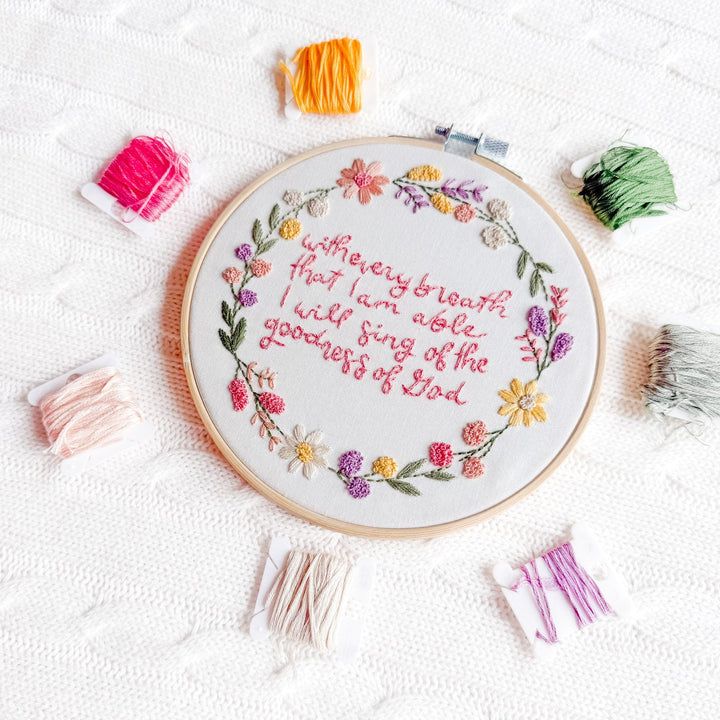 ellyandgrace Embroidery Kit Goodness of God Embroidery Kit