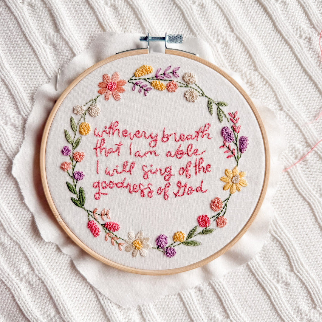 ellyandgrace Embroidery Kit Goodness of God Embroidery Kit