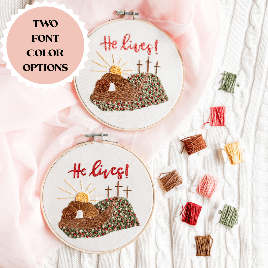 ellyandgrace Embroidery Kit He Lives! Embroidery Kit