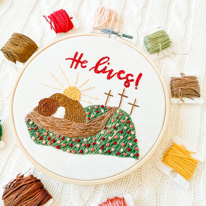 ellyandgrace Embroidery Kit He Lives! Embroidery Kit