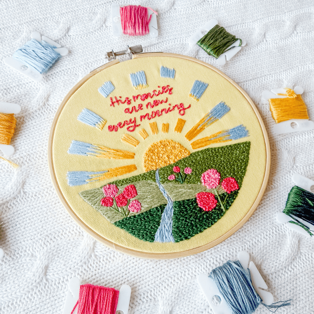 ellyandgrace Embroidery Kit His Mercies Are New Every Morning Embroidery Kit