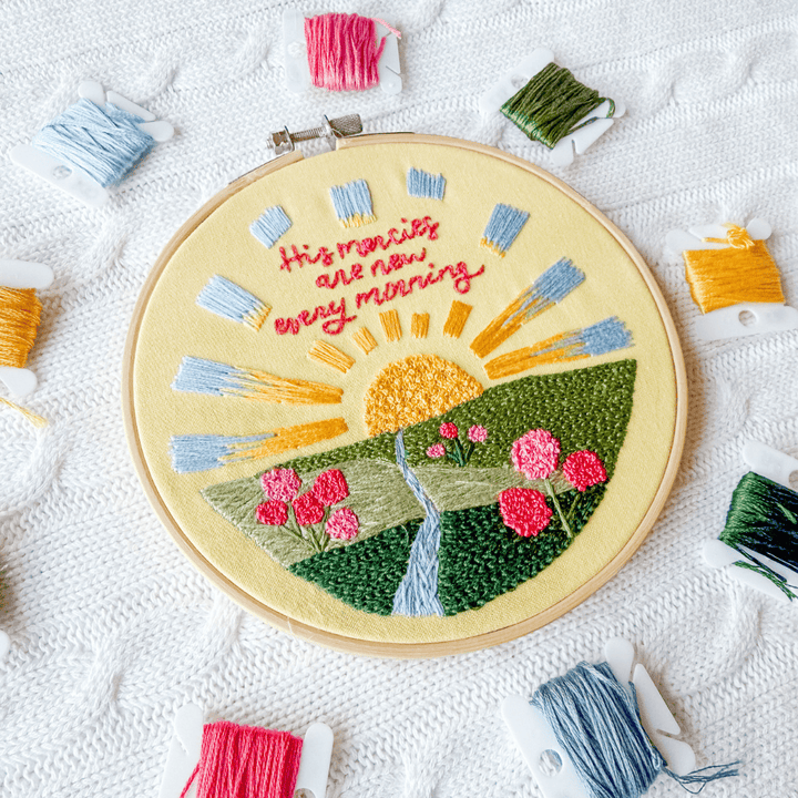 ellyandgrace Embroidery Kit His Mercies Are New Every Morning Embroidery Kit