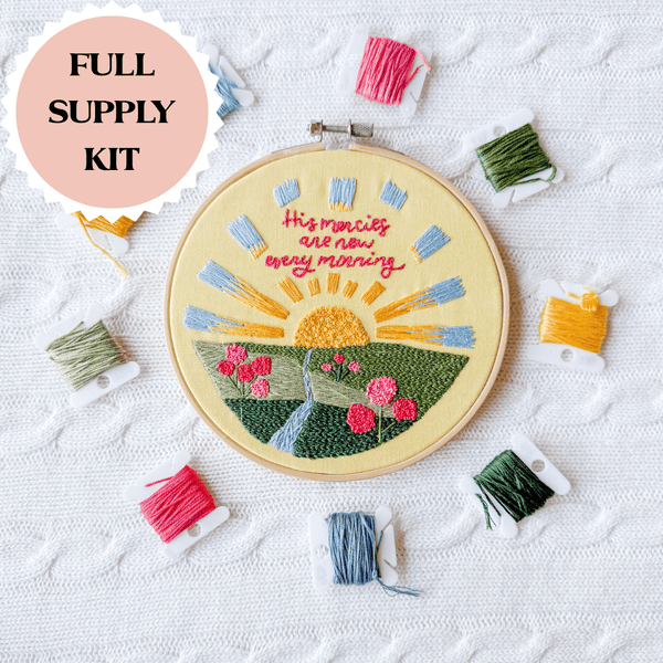 ellyandgrace Embroidery Kit His Mercies Are New Every Morning Embroidery Kit