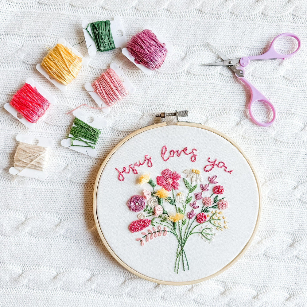 ellyandgrace Embroidery Kit Jesus Loves You Embroidery Kit