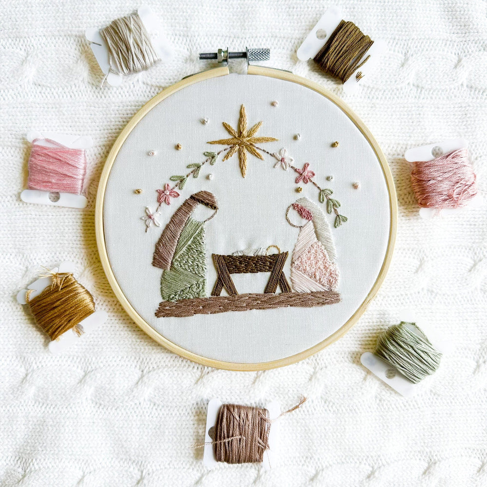 ellyandgrace Embroidery Kit Nativity Embroidery Kit