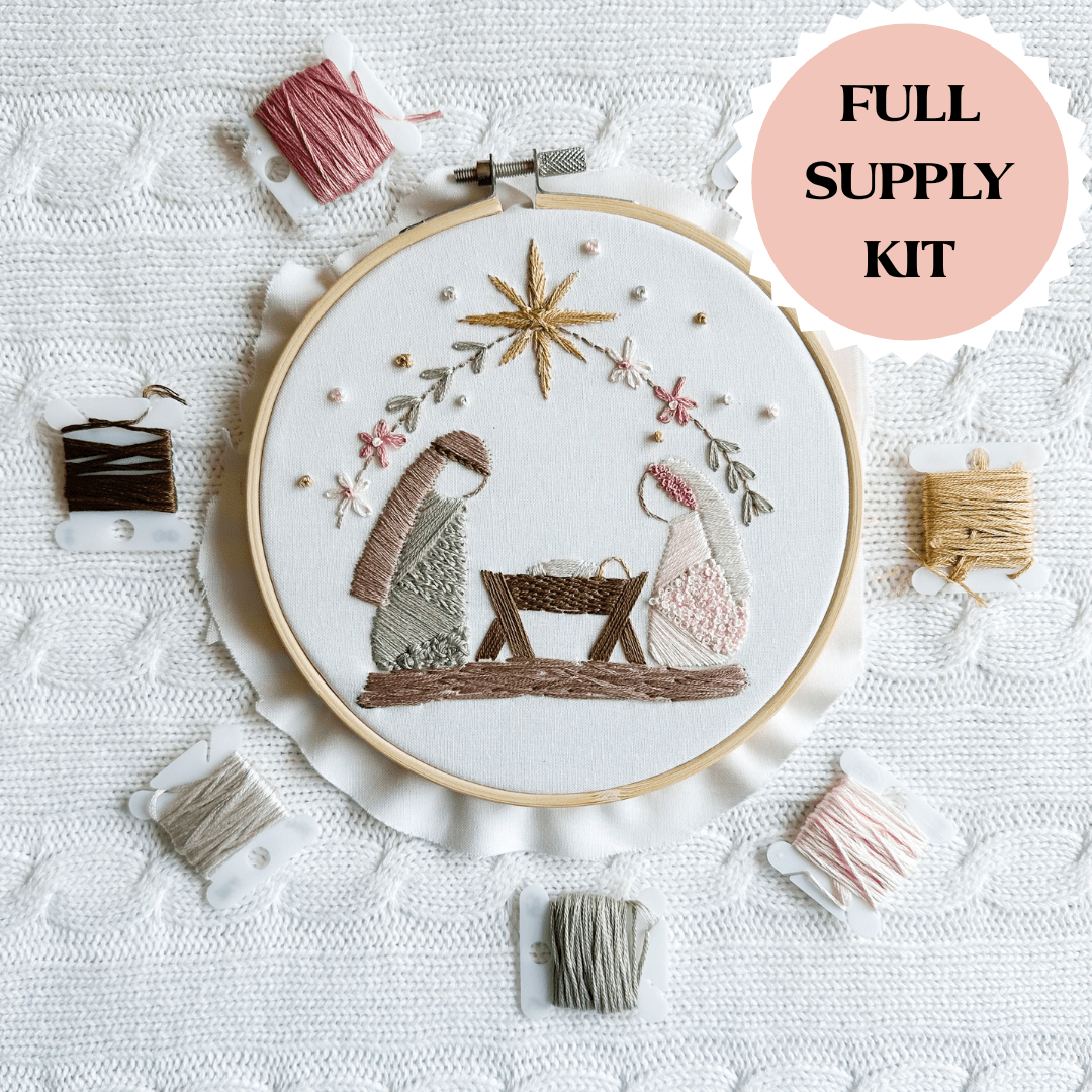 ellyandgrace Embroidery Kit Nativity Embroidery Kit