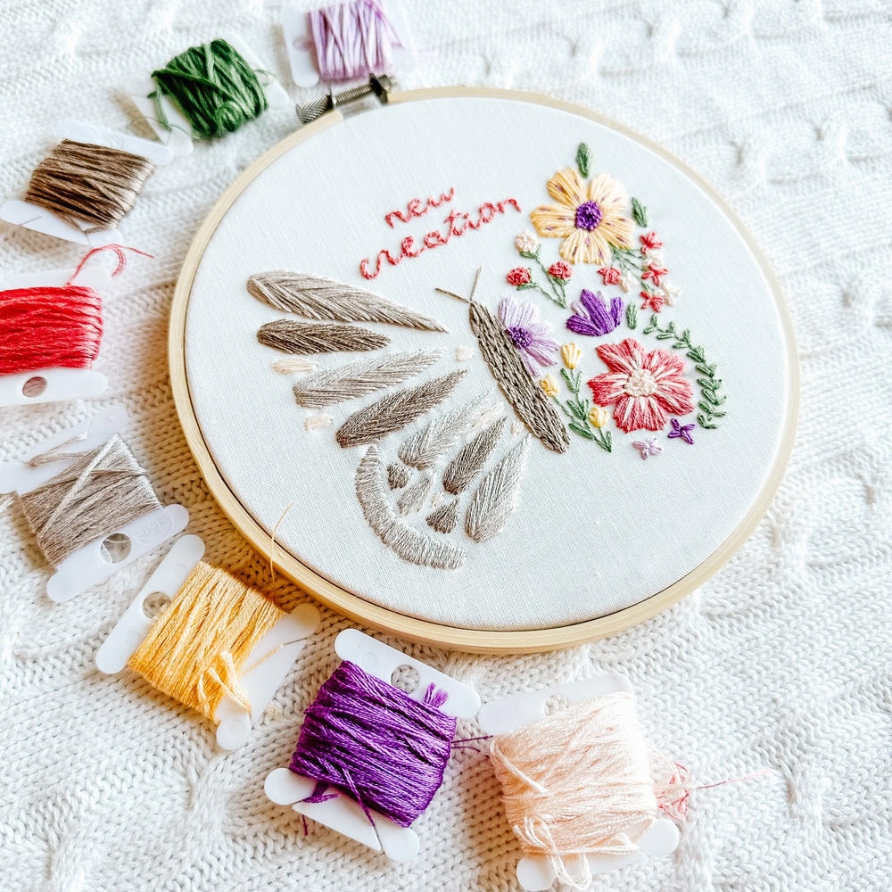 ellyandgrace Embroidery Kit New Creation Butterfly Embroidery Kit
