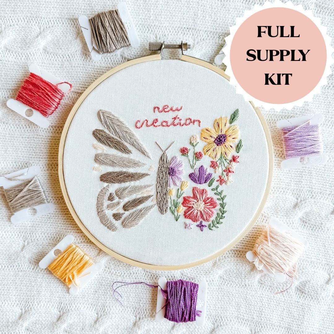 ellyandgrace Embroidery Kit New Creation Butterfly Embroidery Kit