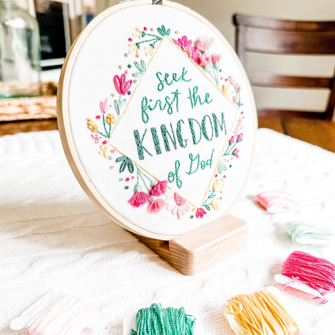 ellyandgrace Embroidery Kit Seek First the Kingdom Embroidery Kit