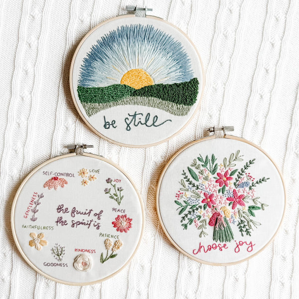 ellyandgrace Embroidery Kit Set of 3 Embroidery Kit Bundle