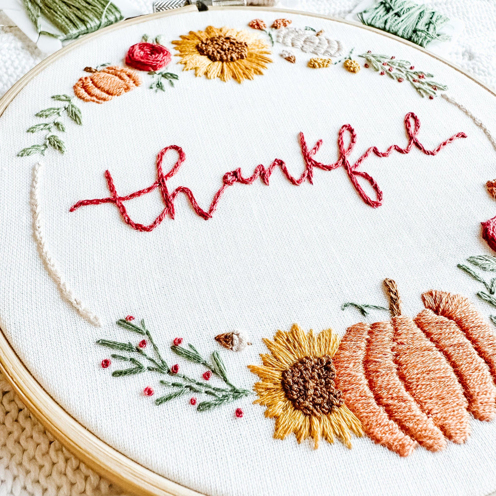 ellyandgrace Embroidery Kit Thankful Wreath Embroidery Kit