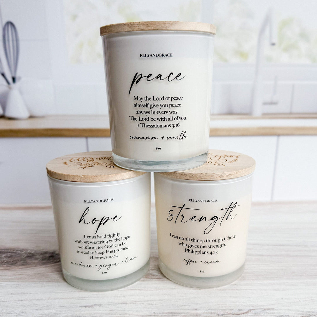 ellyandgrace Fall 3 Candle Bundle (Strength, Peace, & Hope)