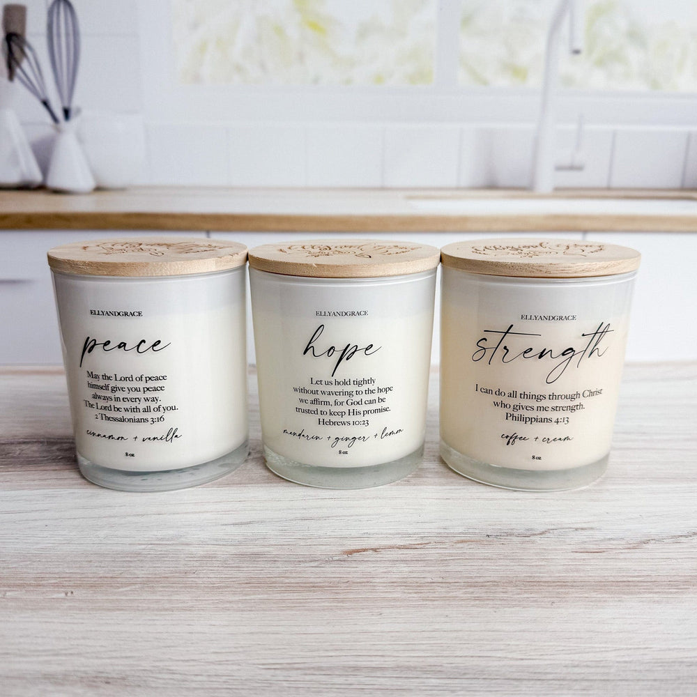 ellyandgrace Fall 3 Candle Bundle (Strength, Peace, & Hope)
